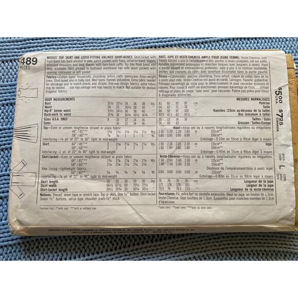 Simplicity 7489 swing skirt top pattern - Picture 3 of 5